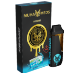 Sleek Muha Meds Apple Gelato Ice 2g disposable vape pen with a cool green and white design, displayed on a white background with a subtle apple and ice accent.